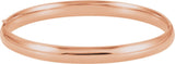 14K Rose Gold 6.5 mm Hinged Bangle 7" Bracelet