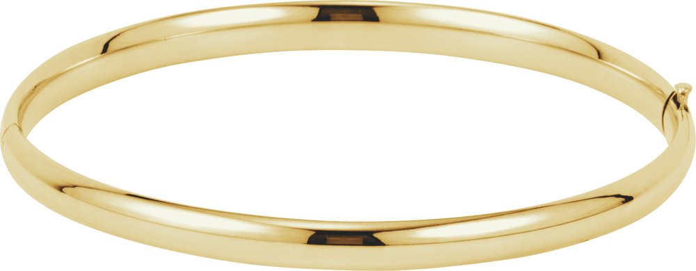 14K Yellow Gold 4.7 mm Hinged Bangle 7" Bracelet