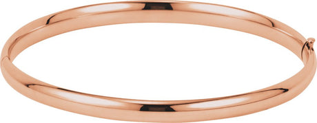 14K Rose Gold 4.7 mm Hinged Bangle 7" Bracelet
