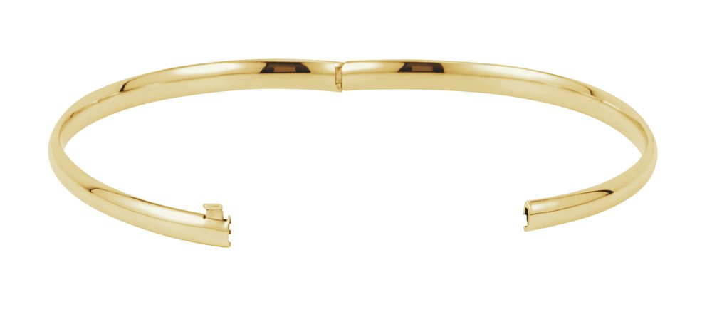 14K Yellow Gold 4 mm Hinged Bangle 7" Bracelet
