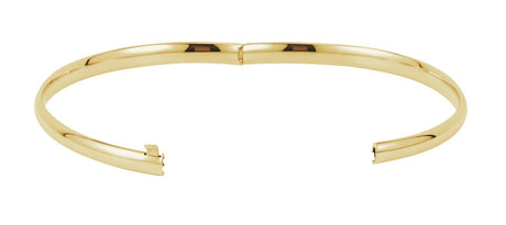 14K Yellow Gold 4 mm Hinged Bangle 7" Bracelet