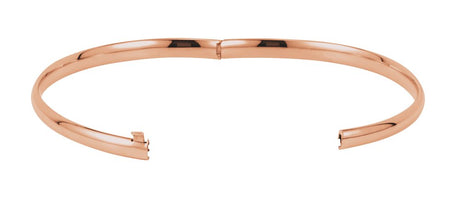 14K Rose Gold 4 mm Hinged Bangle 7" Bracelet