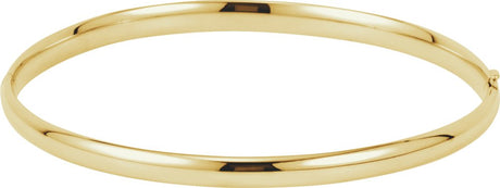 14K Yellow Gold 4 mm Hinged Bangle 7" Bracelet