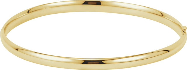 14K Yellow Gold 4 mm Hinged Bangle 7" Bracelet