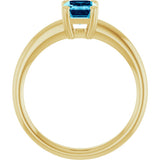 14K Yellow Gold Natural Aquamarine Solitaire Ring