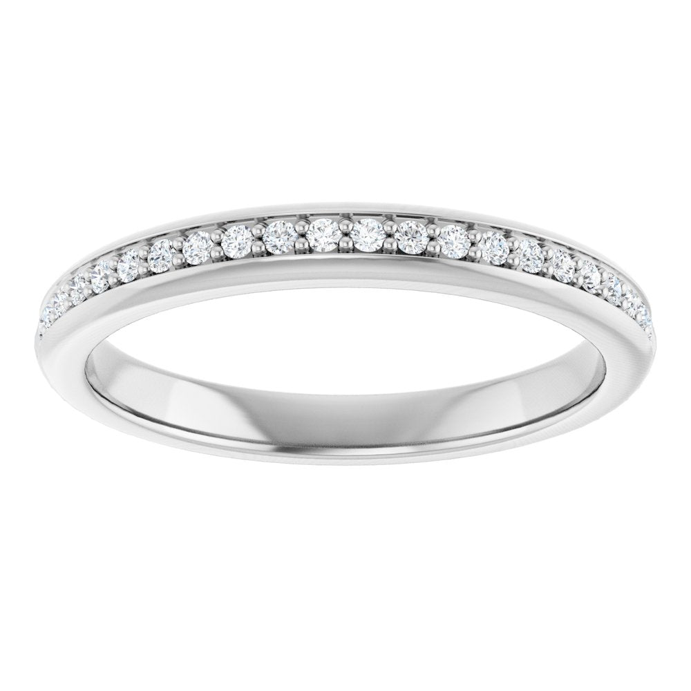 14K White 1/8 CTW Natural Diamond Band