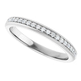 14K White 1/8 CTW Natural Diamond Band