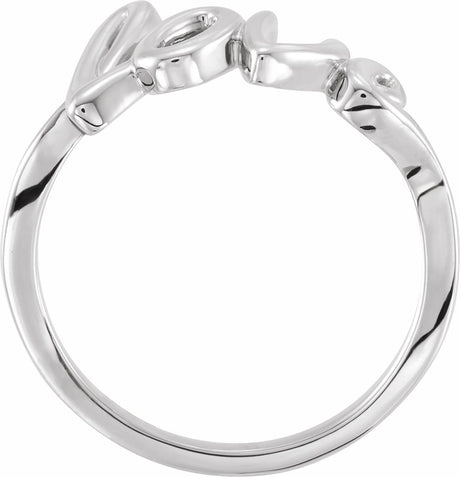 14K White Love Ring