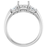 14K White 7.4 mm Round 3/8 CTW Lab-Grown Diamond Semi-Set Engagement Ring