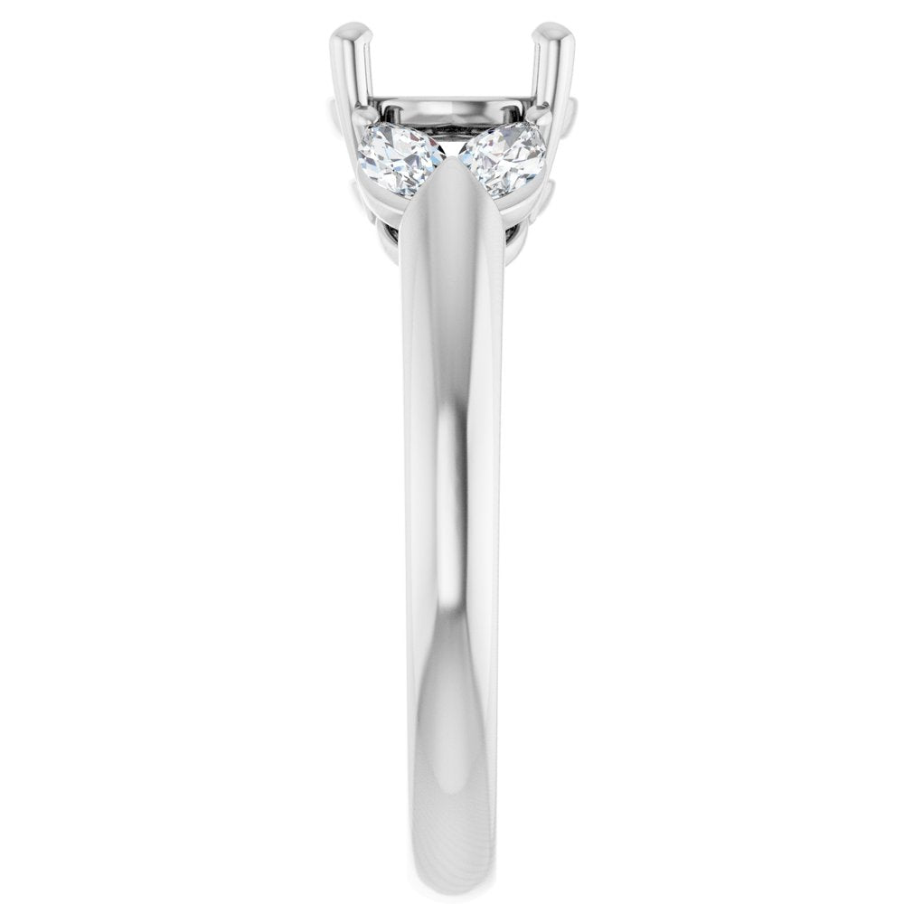 14K White 7.4 mm Round 3/8 CTW Lab-Grown Diamond Semi-Set Engagement Ring