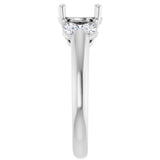 14K White 7.4 mm Round 3/8 CTW Lab-Grown Diamond Semi-Set Engagement Ring