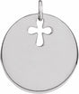 Sterling Silver Pierced Cross Disc Pendant 