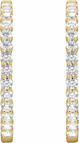 14K Yellow 4 CTW Lab-Grown Diamond Inside-Outside Hinged 36 mm Hoop Earrings