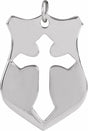 Sterling Silver 20.7x15.4 mm Pierced Cross Shield Pendant