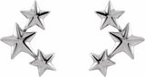 14K White Star Ear Climbers