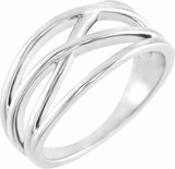 14K White Gold Criss-Cross Ring