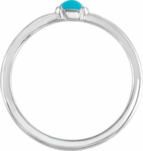 Sterling Silver Natural Turquoise Stackable Ring 