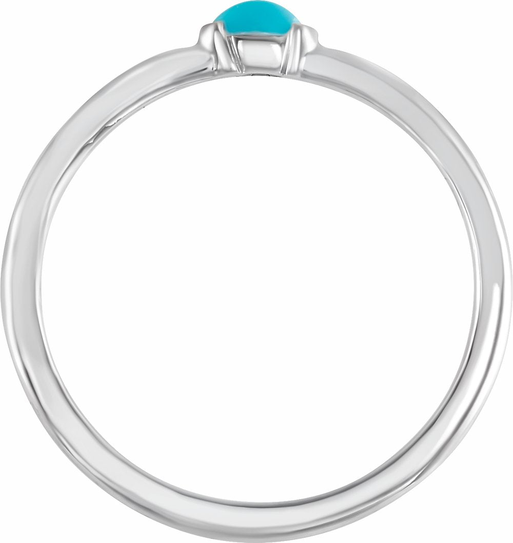 Sterling Silver Natural Turquoise Stackable Ring