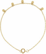 14K Yellow Beaded 5-Station 7" Bracelet 