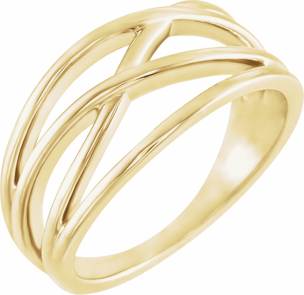 14K Yellow Criss-Cross Ring