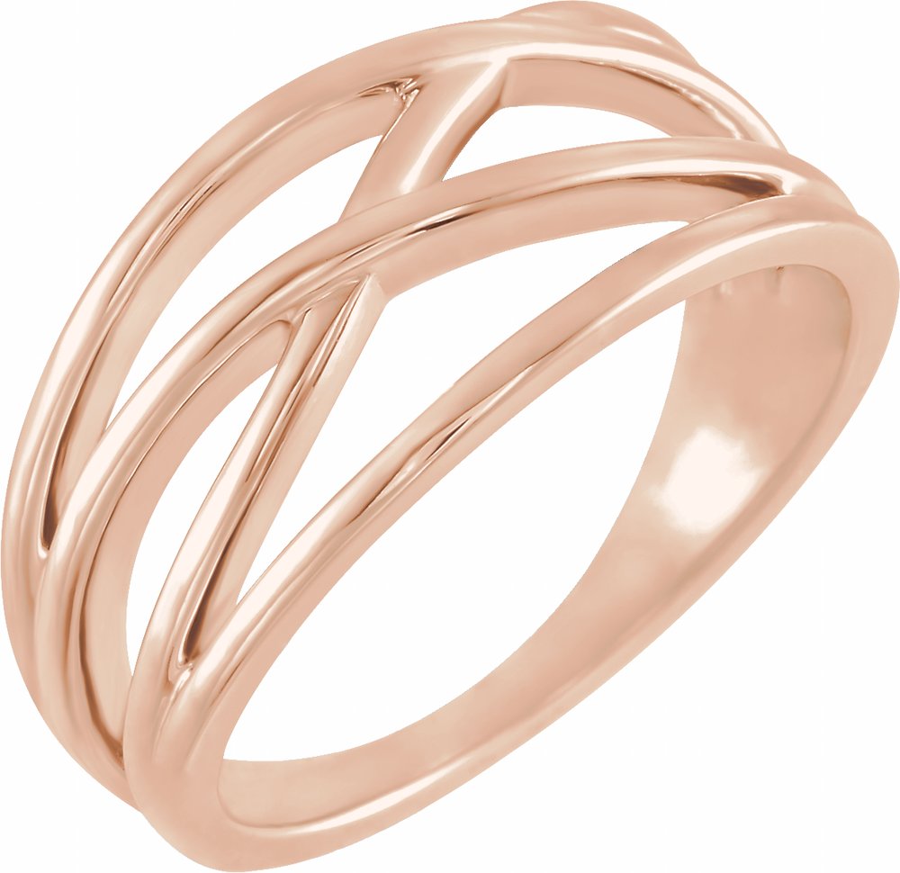 14K Rose Criss-Cross Ring