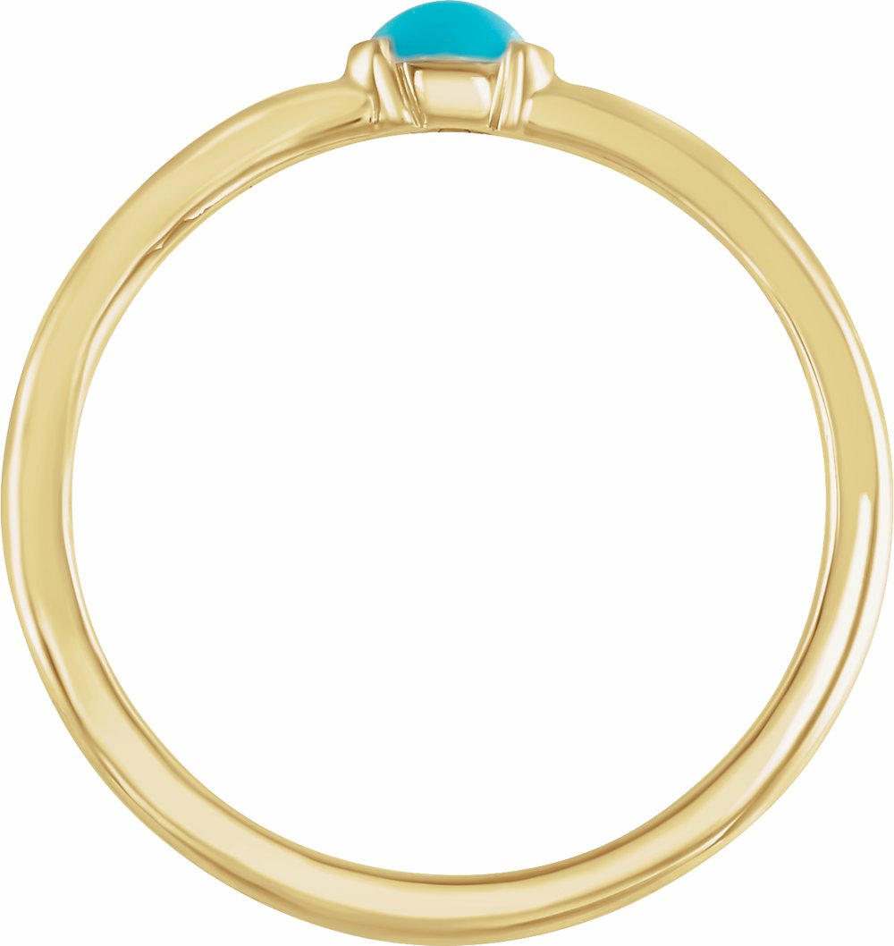 14K Yellow Natural Turquoise Stackable Ring