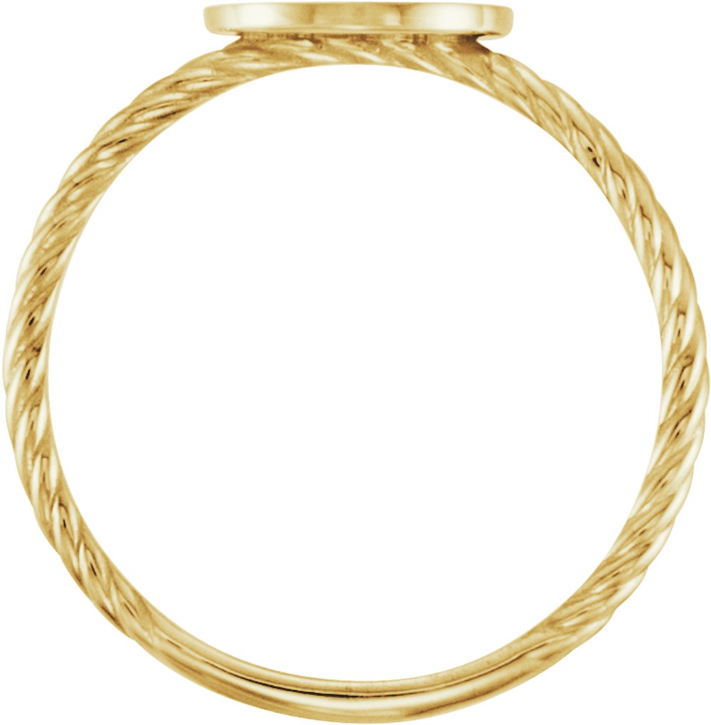 14K Yellow Be Posh® Engravable Rope Signet Ring