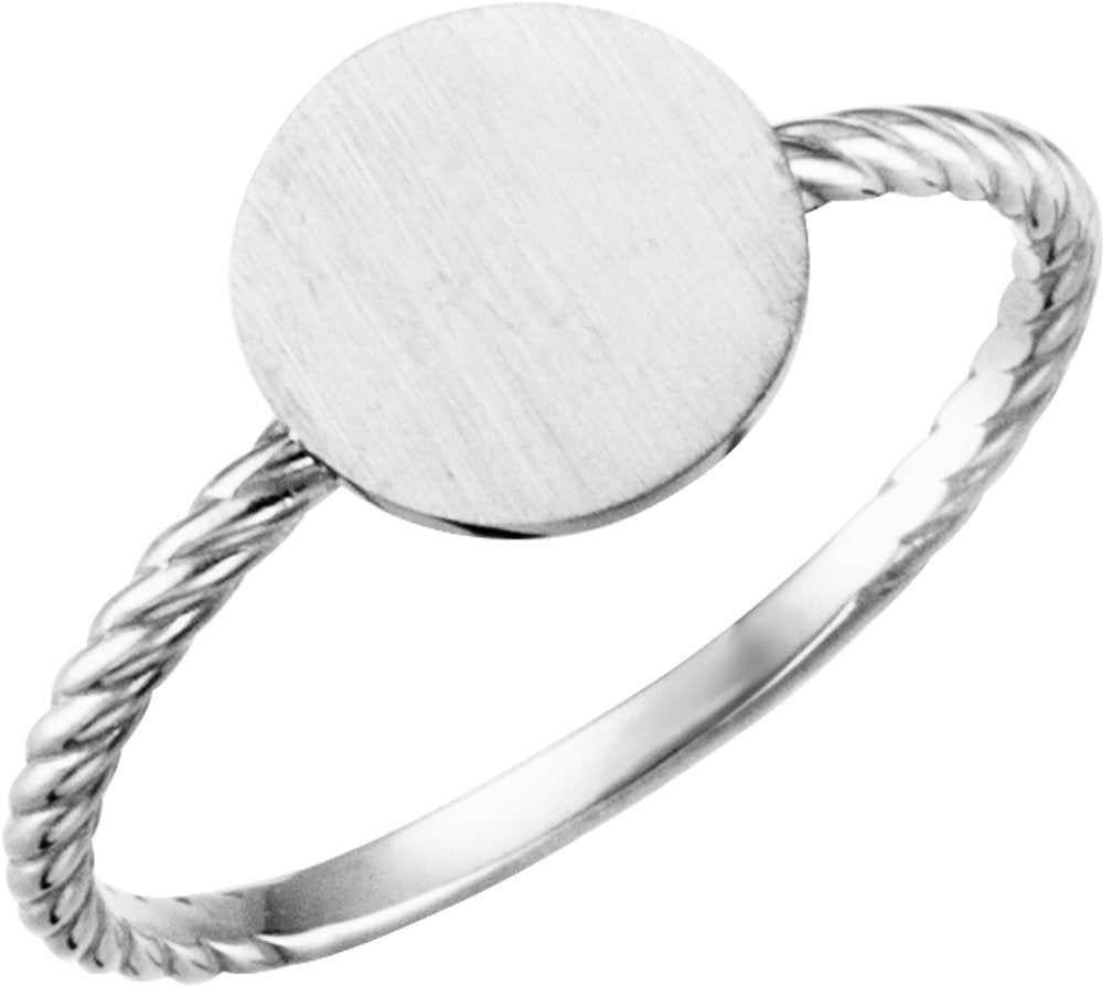 Continuum Sterling Silver Be Posh® Engravable Rope Signet Ring