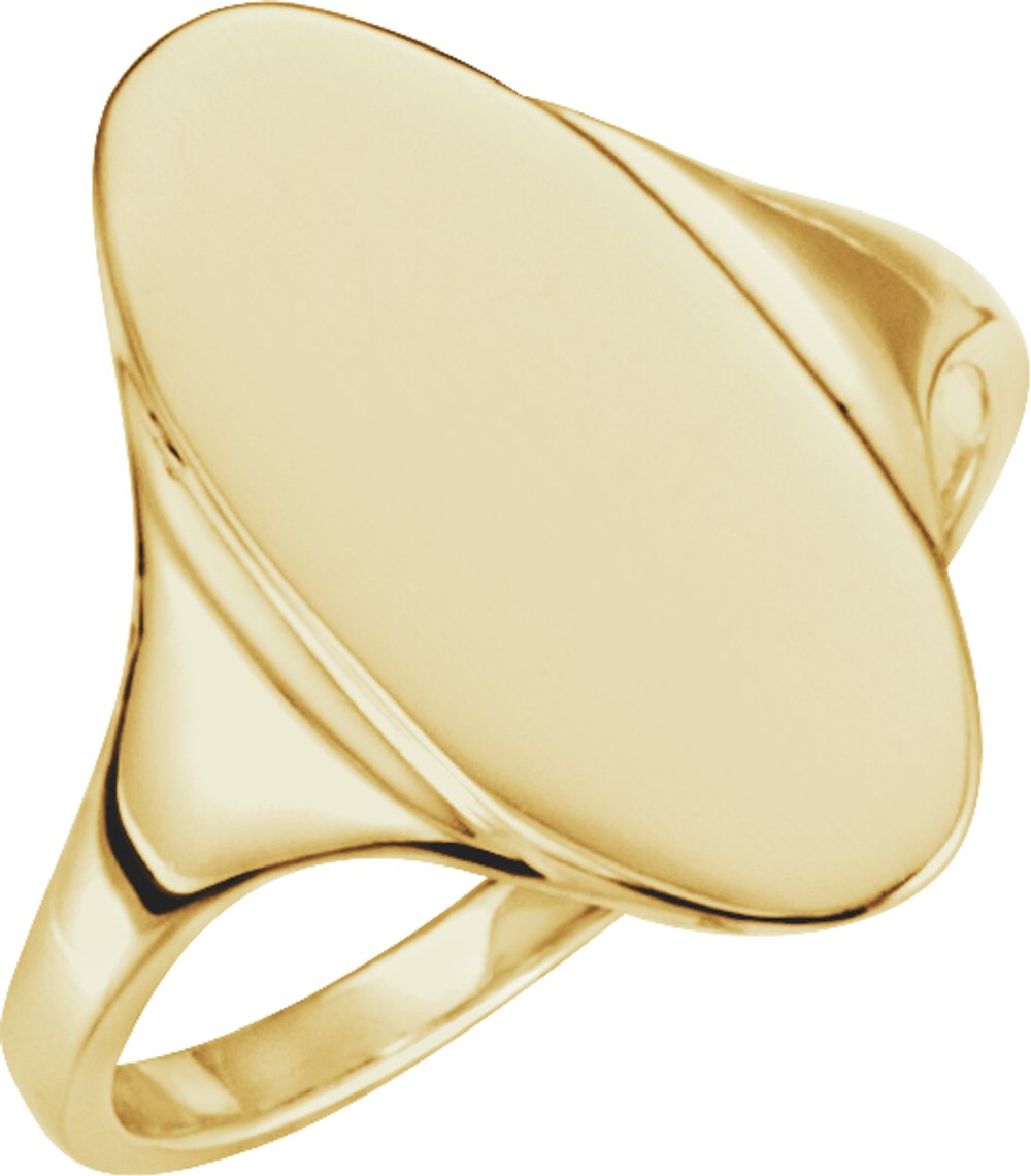 10K Yellow Oval Signet Ring