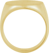 14K Yellow 18 mm Round Signet Ring