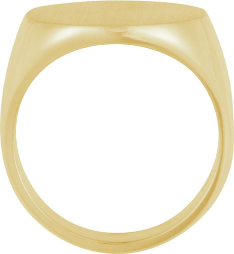 10K Yellow 18 mm Round Signet Ring