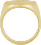 14K Yellow Gold 18 mm Round Signet Ring