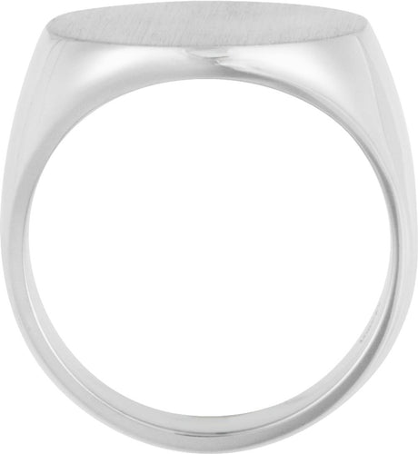 Sterling Silver 18 mm Round Signet Ring