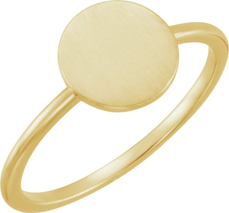 14K Yellow Be Posh® Engravable Signet Ring 