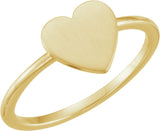 14K Yellow Be Posh® Engravable Heart Signet Ring 