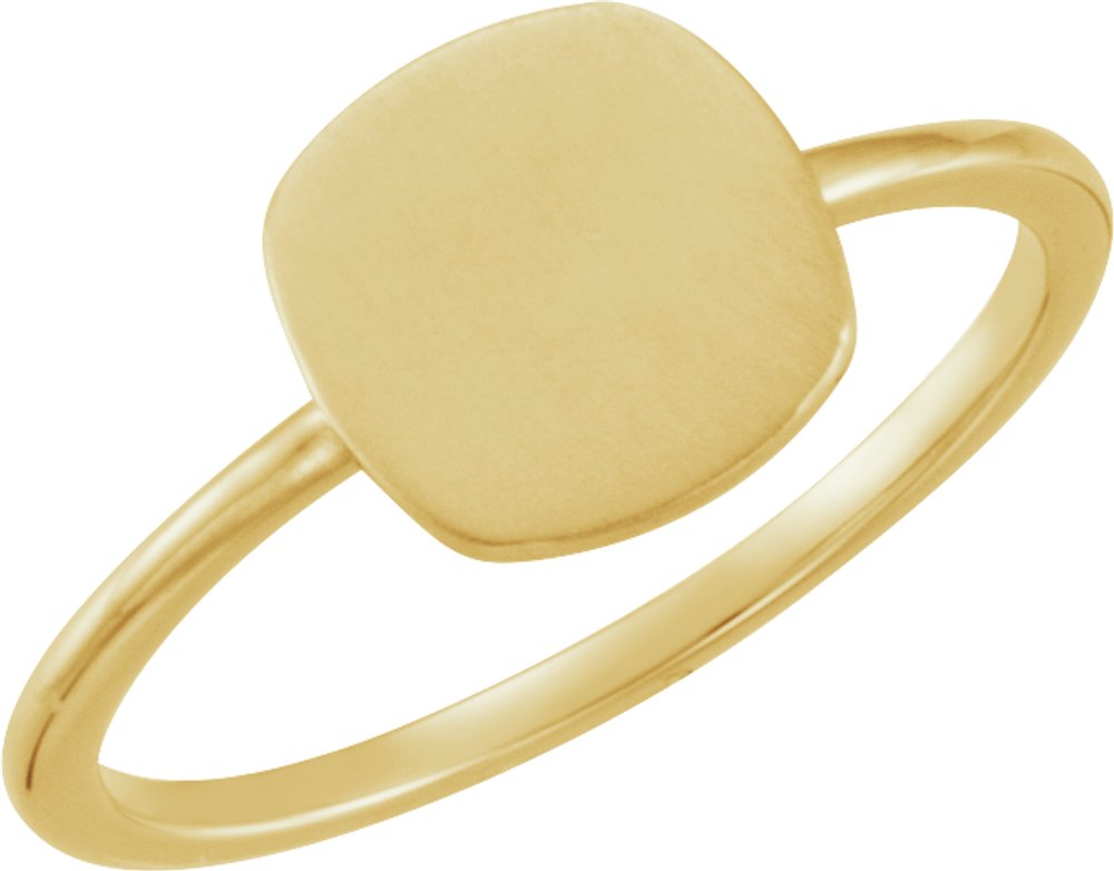 14K Yellow Be Posh® Engravable Signet Ring