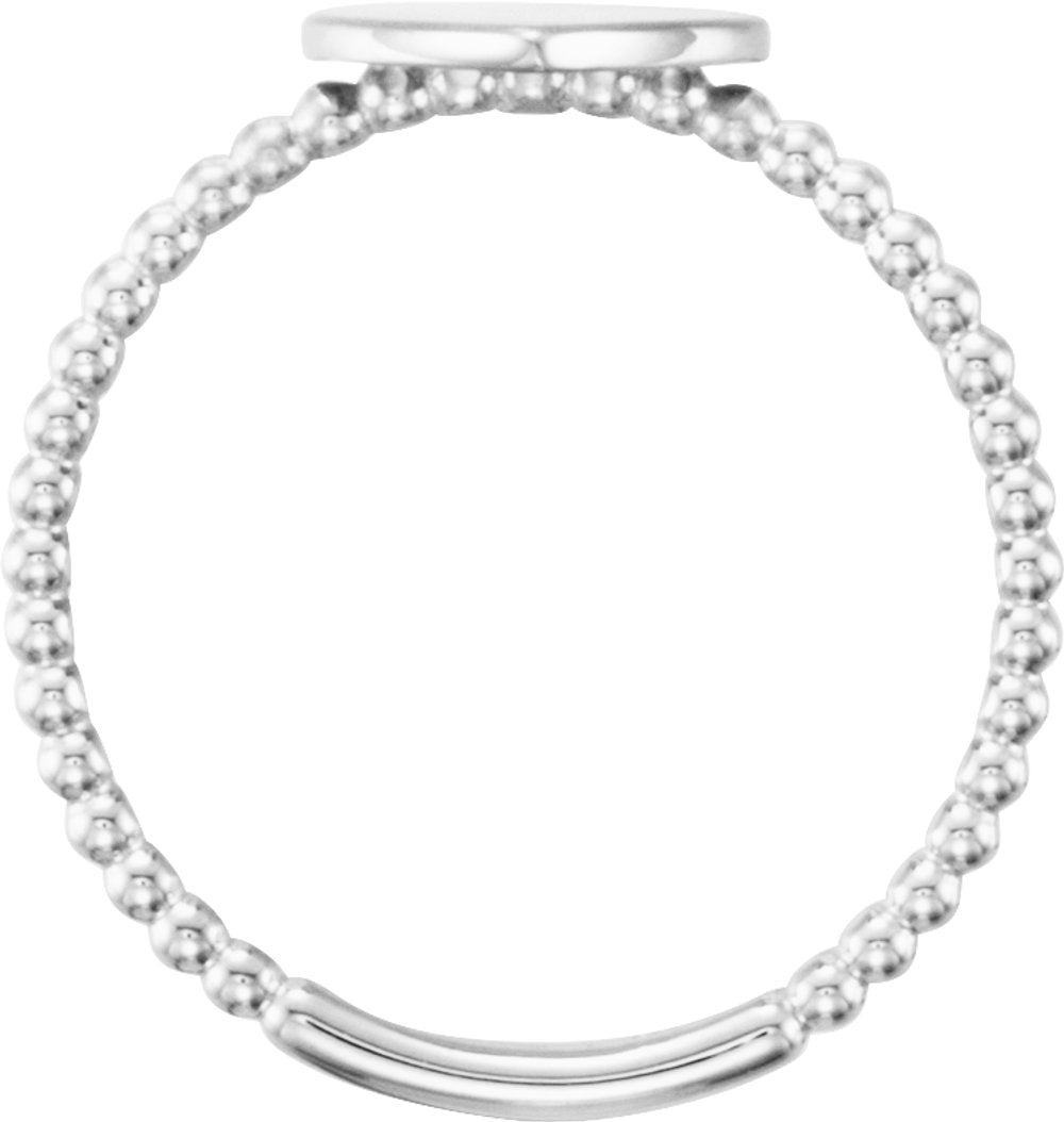Continuum Sterling Silver Be Posh® Engravable Beaded Signet Ring 