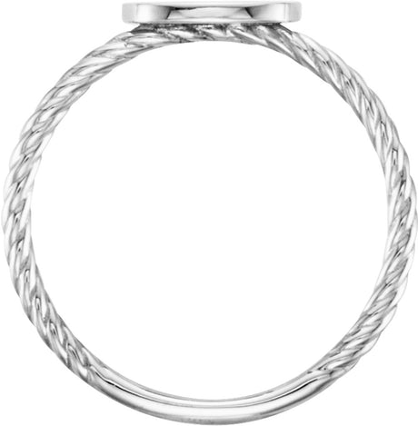 Continuum Sterling Silver Be Posh® Engravable Rope Signet Ring