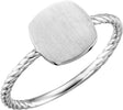 14K White Be Posh® Engravable Rope Signet Ring