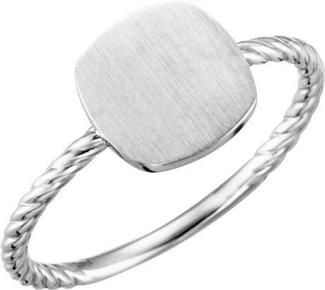 Continuum Sterling Silver Be Posh® Engravable Rope Signet Ring