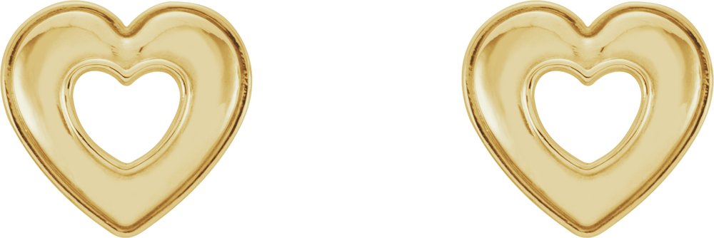 14K Yellow 8.5x8 mm Heart Earrings