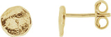 14K Yellow Textured Stud Earrings