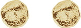 14K Yellow Textured Stud Earrings