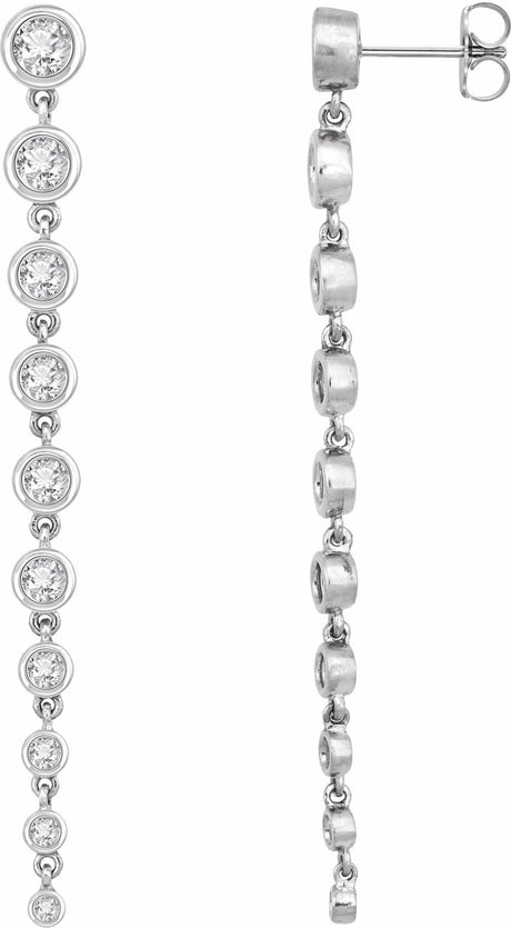 14K White Gold 2 CTW Lab-Grown Diamond Earrings