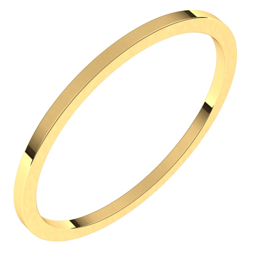 14K Yellow 1 mm Flat Band Size 5.5