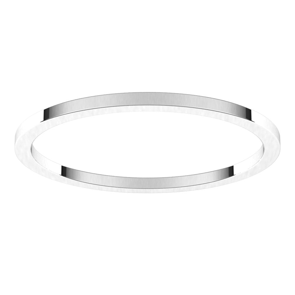 14K White 1 mm Flat Band