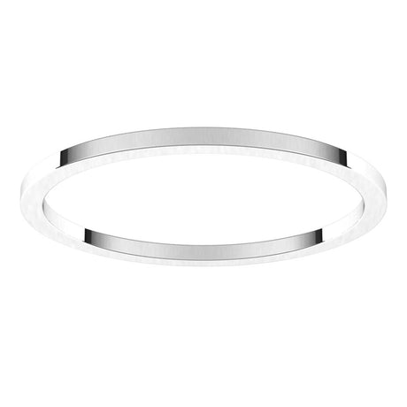 10K White Gold 1 mm Flat Band Size 10