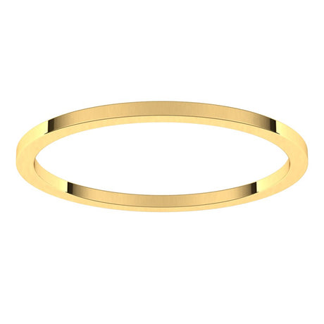 18K Yellow Gold 1 mm Flat Band Size 5