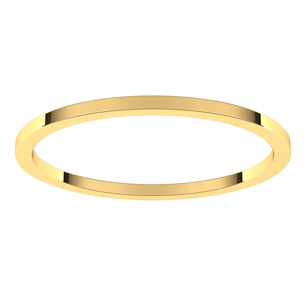 10K Yellow Gold 1 mm Flat Band Size 7