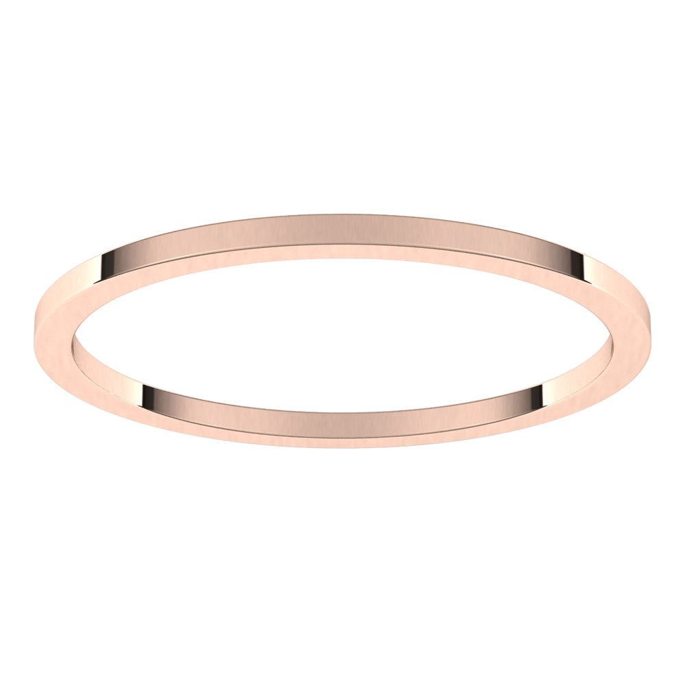 10K Rose Gold 1 mm Flat Band Size 10
